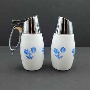 Gemco Cornflower Blue Sugar & Creamer Set Blue Cornflower Sugar Syrup Dispensers